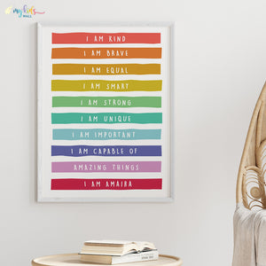 'Daily Positive Affirmations' Personalised Wall Art (Big Frame)