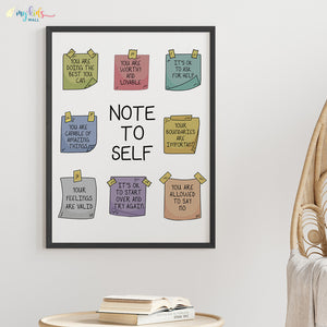 'Notes to Self' Wall Art (Big Frame)