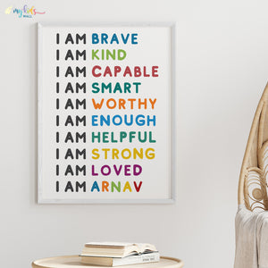 'Positive Affirmations & Emotions' Personalised Wall Art (Big Frame)
