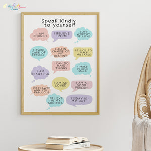 'Speak Kindly To Yourself' Wall Art (Big Frame)