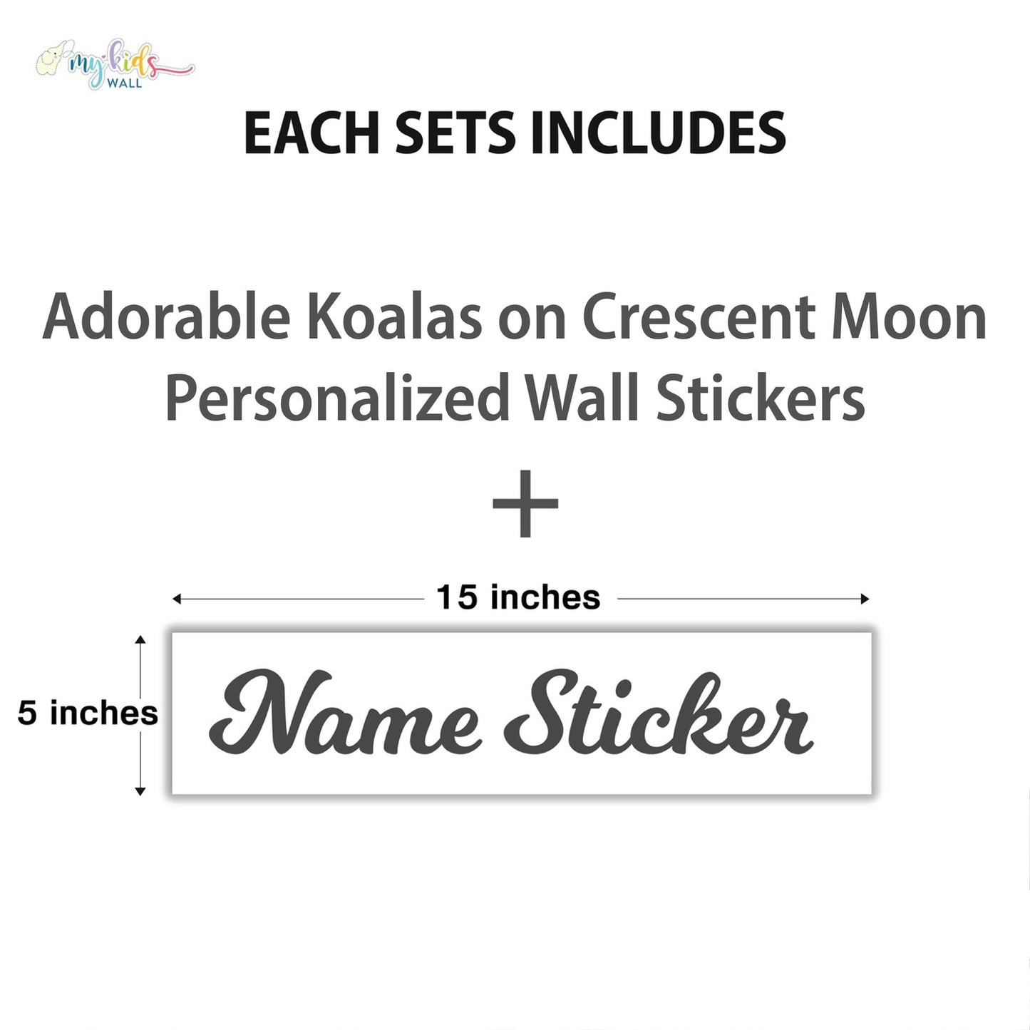 Adorable Koalas On Crescent Moon Personalized Wall Stickers