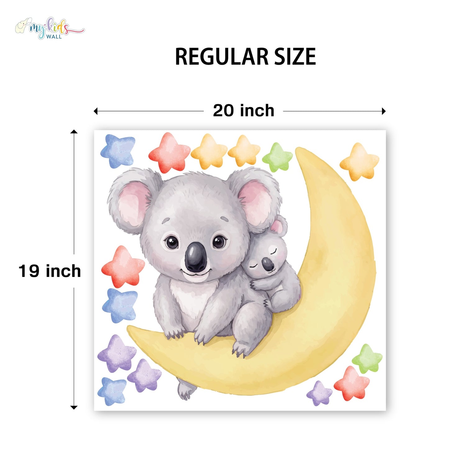 Adorable Koalas On Crescent Moon Personalized Wall Stickers