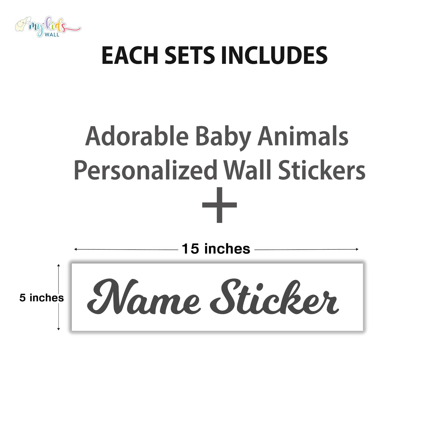 Adorable Baby Animals Personalized Wall Stickers