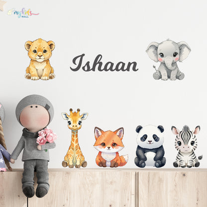 Adorable Baby Animals Personalized Wall Stickers