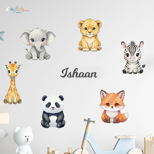 Adorable Baby Animals Personalized Wall Stickers