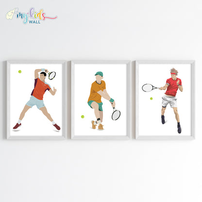 Alcaraz-Sinner-Zeverev Personalized Wall Art Framed Set of 3 white