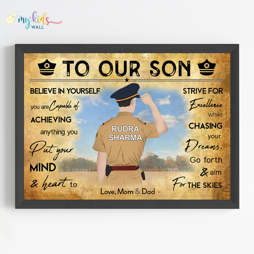 Aspiring IAS Officer Personalized Motivational Wall Art (Framed)