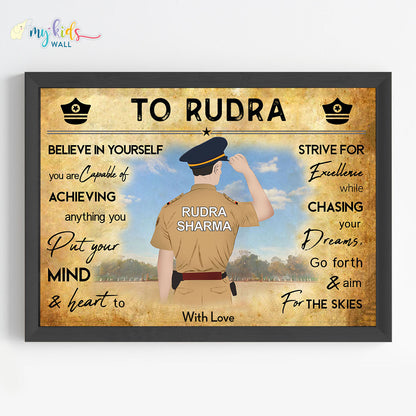 Aspiring IAS Officer Personalized Motivational Wall Art (Framed)