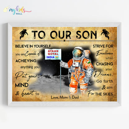 Aspiring Astronaut Personalized Motivational Wall Art (Framed)