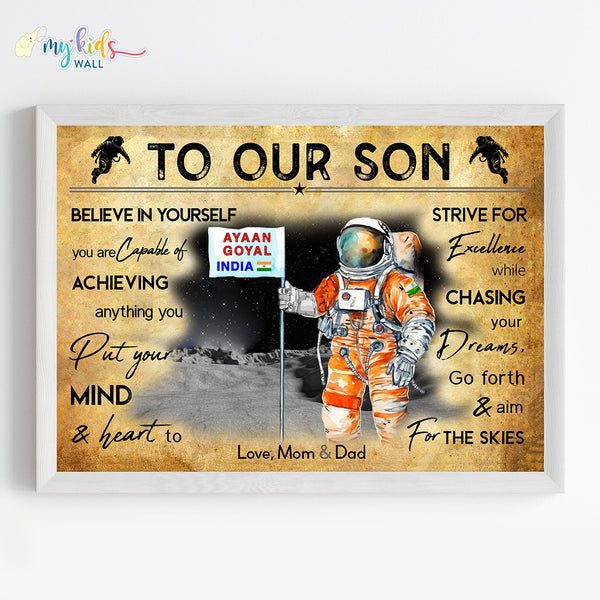 Load image into Gallery viewer, &#39;Aspiring Astronaut&#39; Personalized Motivational Wall Art (Framed)

