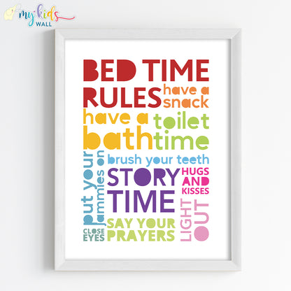 Bedtime Rules Motivational Wall Art (Framed)