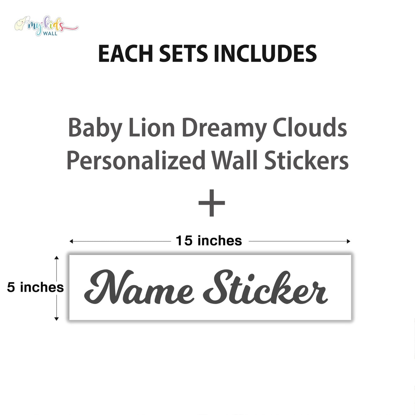 Baby Lion Dreamy Clouds Personalized Wall Stickers
