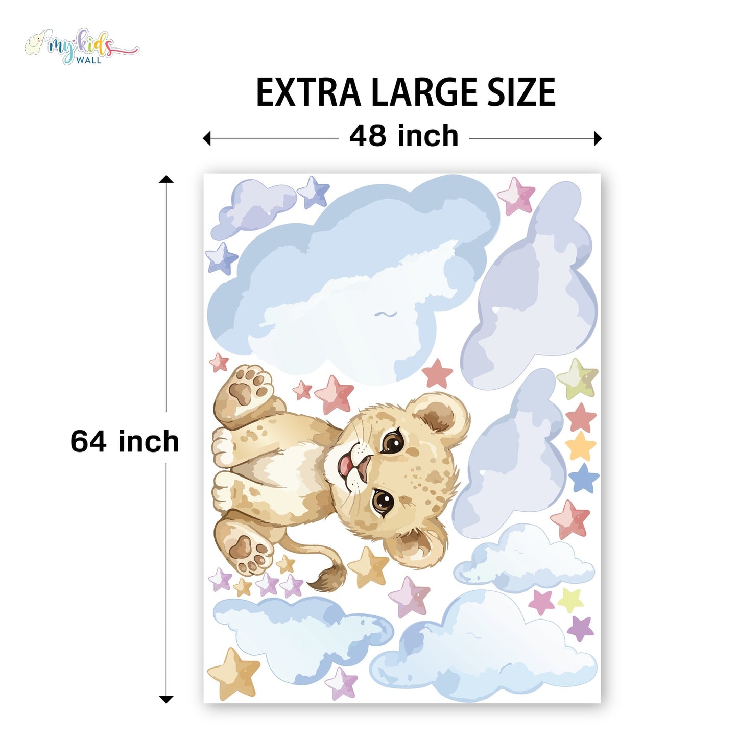 Baby Lion Dreamy Clouds Personalized Wall Stickers