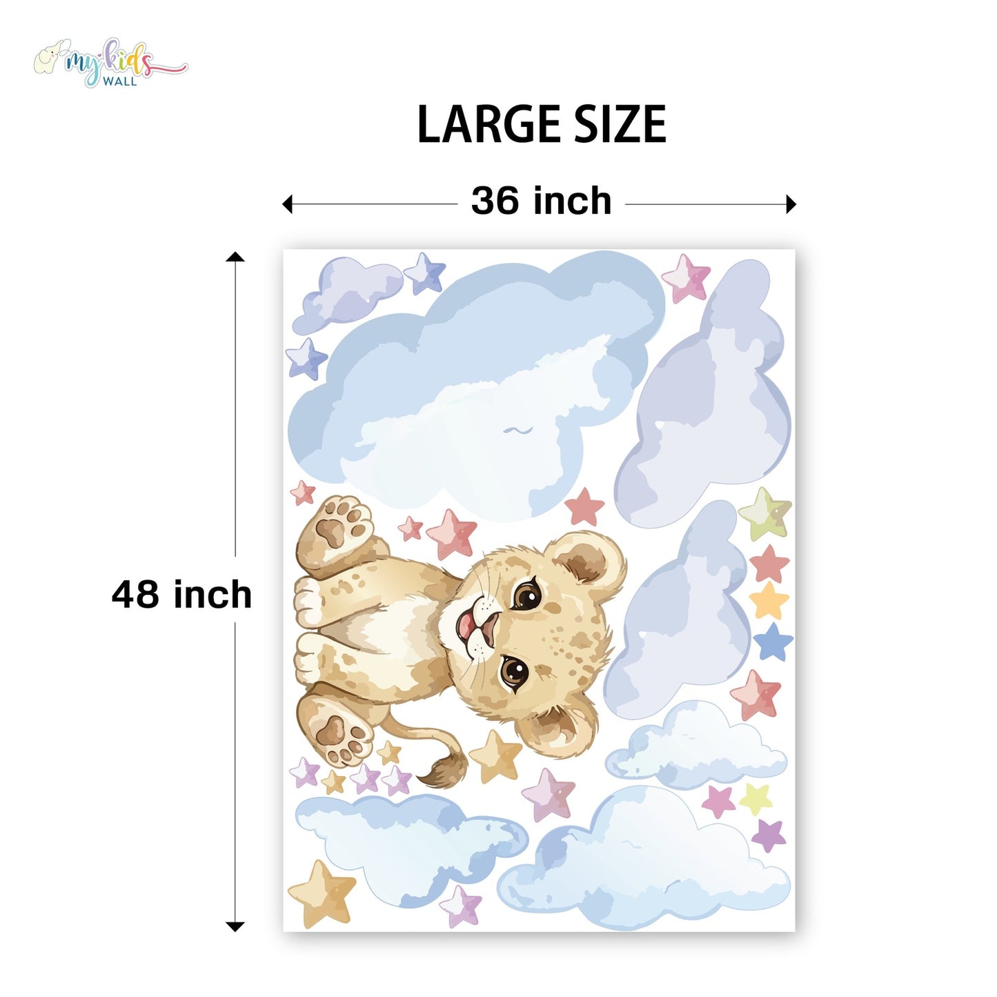 Baby Lion Dreamy Clouds Personalized Wall Stickers