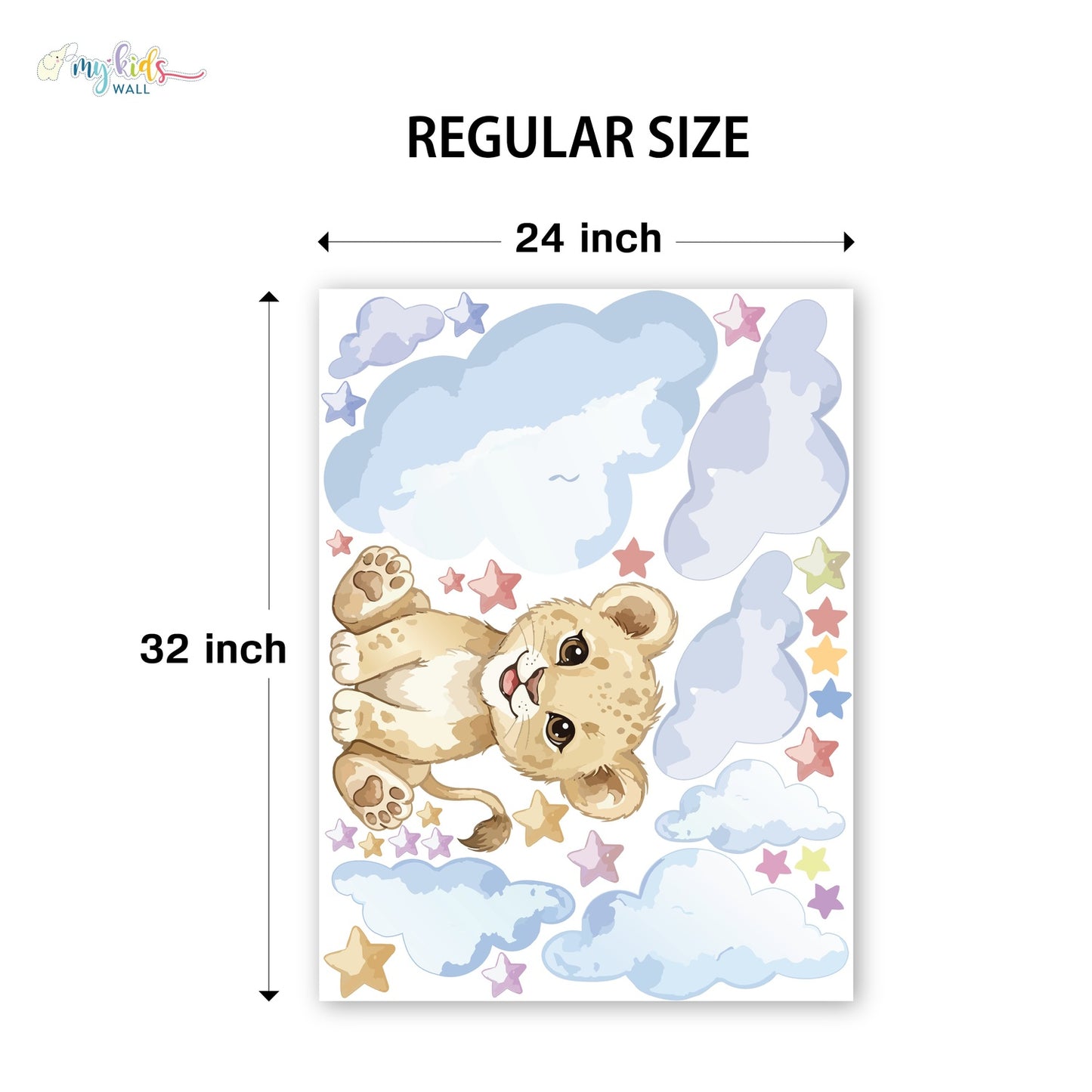 Baby Lion Dreamy Clouds Personalized Wall Stickers
