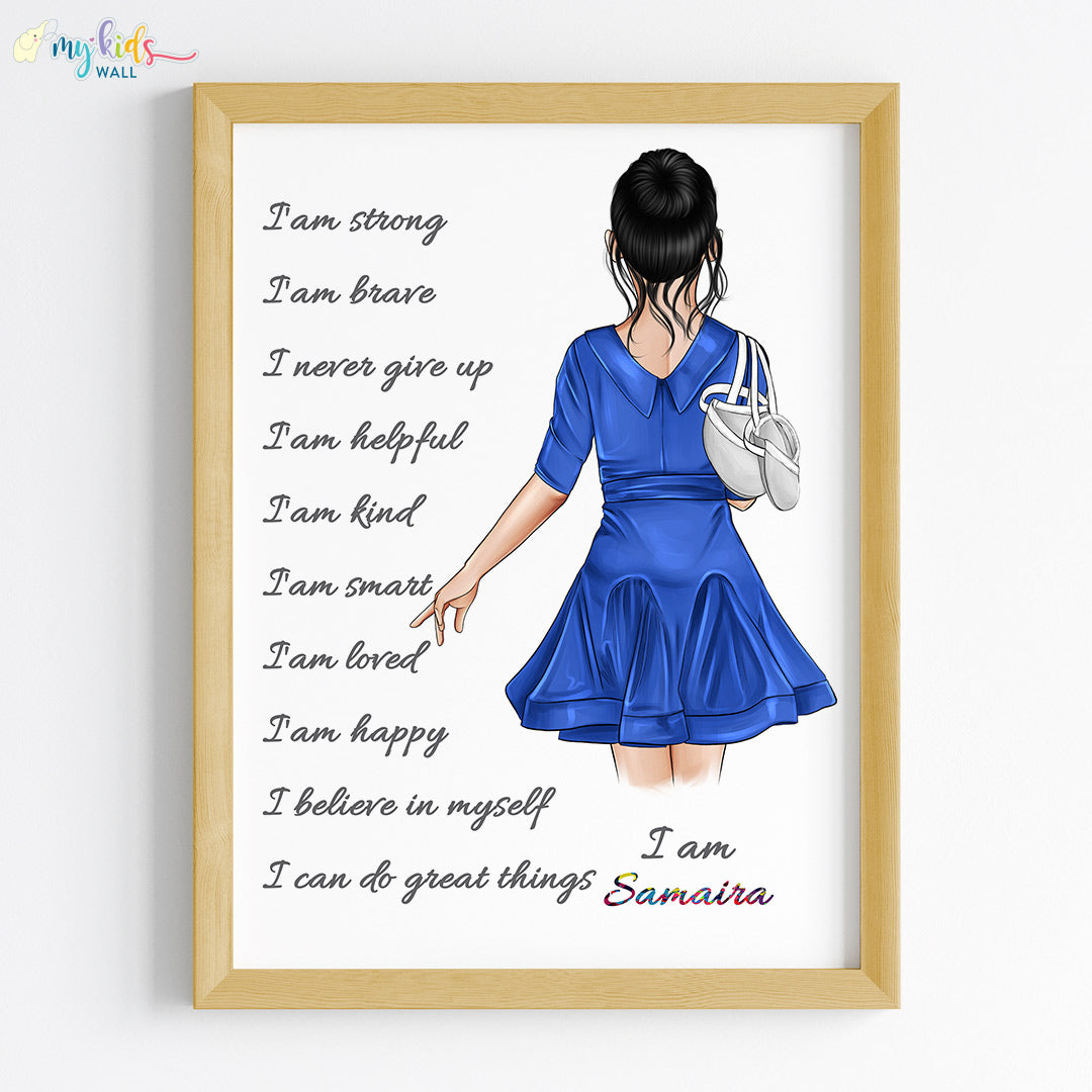 Positive Affirmations Dancing Ballerina Personalized Wall Art (Framed)
