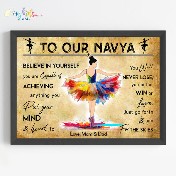 Load image into Gallery viewer, &#39;Ballet Dancer&#39; Personalized Motivational Wall Art (Framed)
