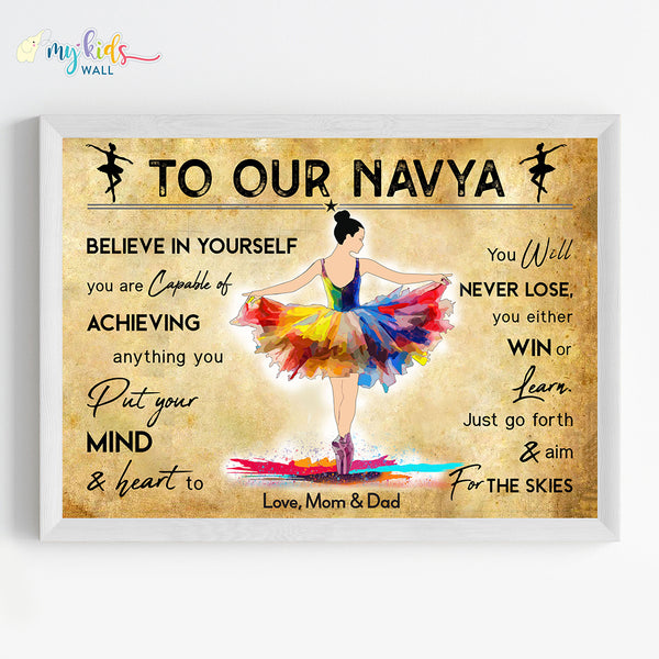 Load image into Gallery viewer, &#39;Ballet Dancer&#39; Personalized Motivational Wall Art (Framed)
