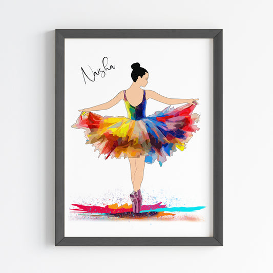 Ballet Dancer Personalized Wall Art (Framed)