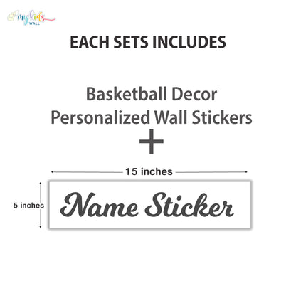 Basketball Decor Personalized Wall Stickers