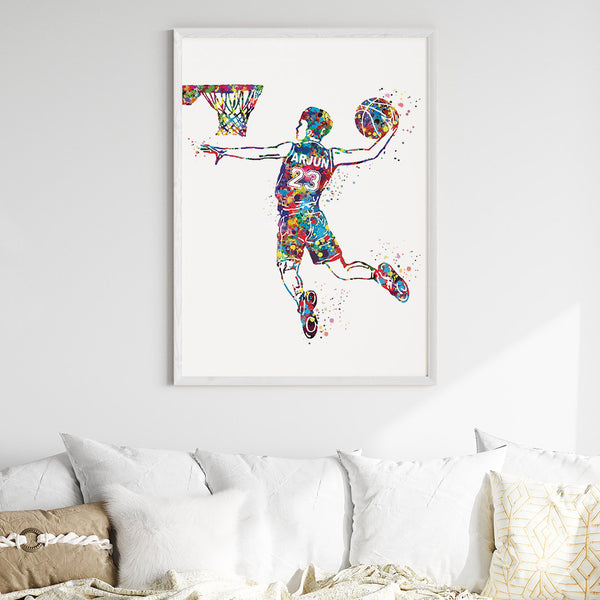 Load image into Gallery viewer, &#39;Basketball Player&#39; Personalised Wall Art (Big Frame)
