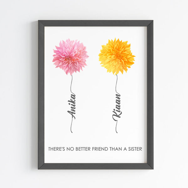Load image into Gallery viewer, &#39;Better Together&#39; Floral Personalised Wall Art (Framed)
