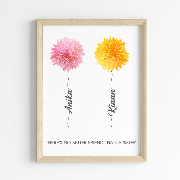 Load image into Gallery viewer, &#39;Better Together&#39; Floral Personalised Wall Art (Framed)
