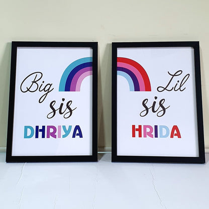 Big Sis Lil Sis Personalised Wall Art (Framed Set of 2)