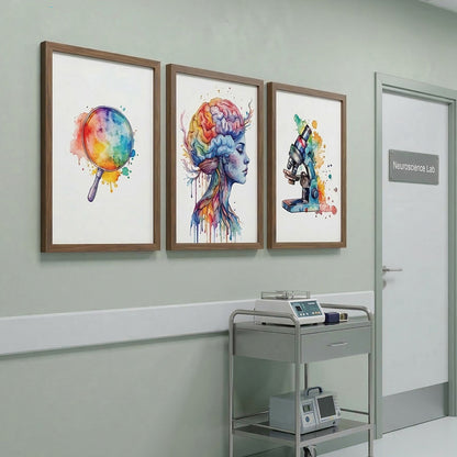 Biology Essentials Watercolor Wall Art Set