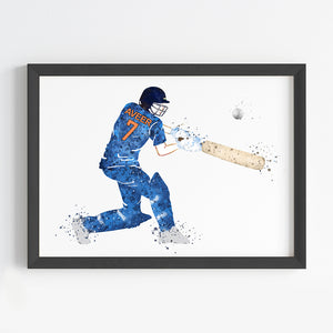 'Cricketer' Personalised Wall Art (Framed)