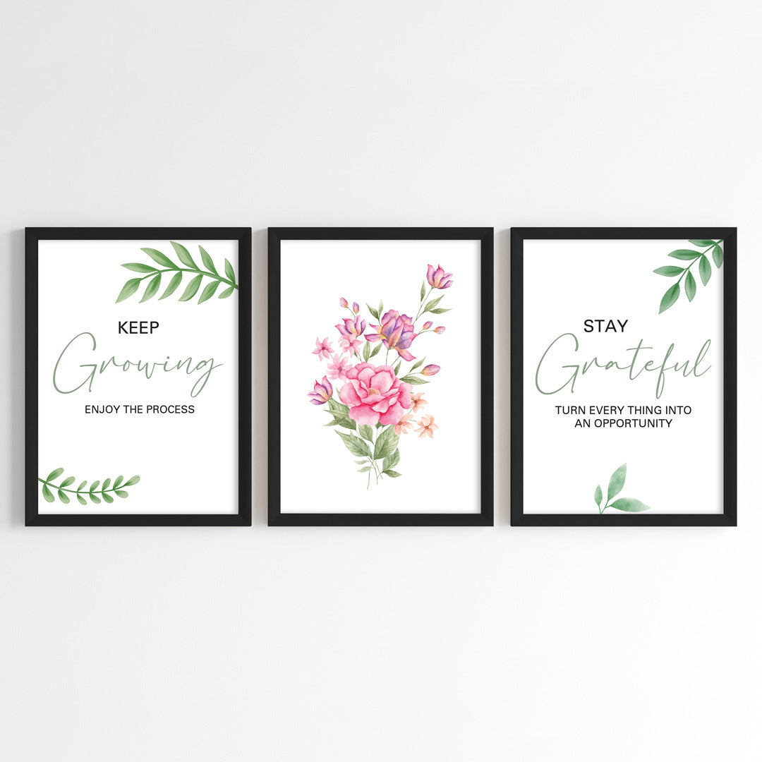 Botanical Affirmative Wall Art (Framed)