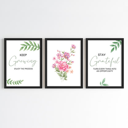 Botanical Affirmative Wall Art (Framed)