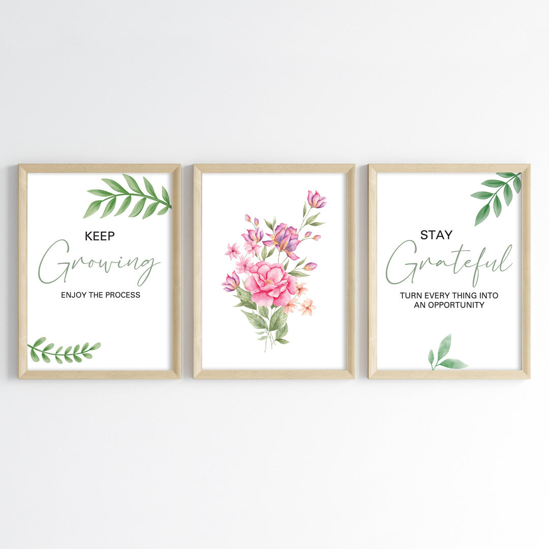 Botanical Affirmative Wall Art (Framed)