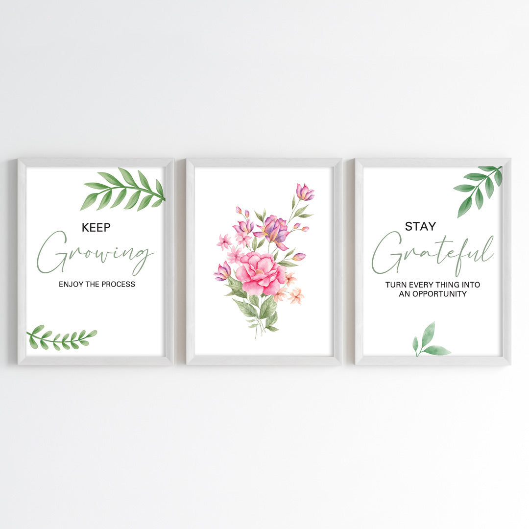 Botanical Affirmative Wall Art (Framed)