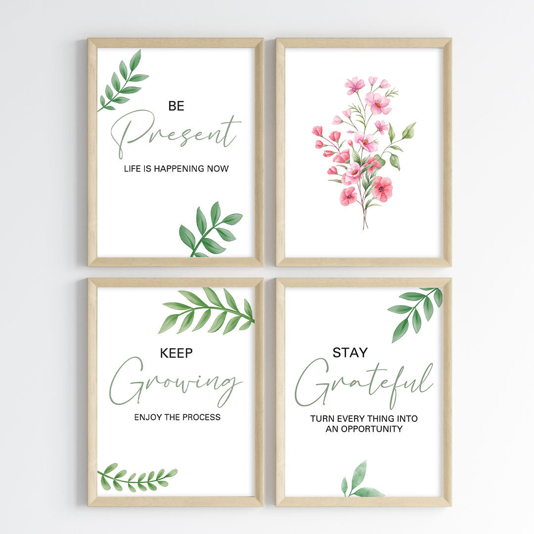 Botanical Affirmative Wall Art (Framed)