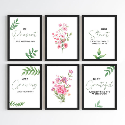 Botanical Affirmative Wall Art (Framed)