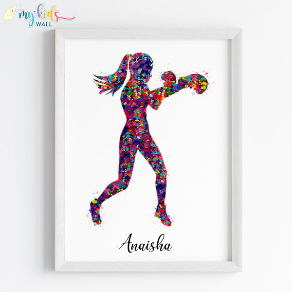 Load image into Gallery viewer, &#39;Boxer Girl&#39; Personalized Wall Art (Framed) New
