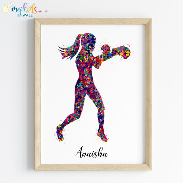 Load image into Gallery viewer, &#39;Boxer Girl&#39; Personalized Wall Art (Framed) New
