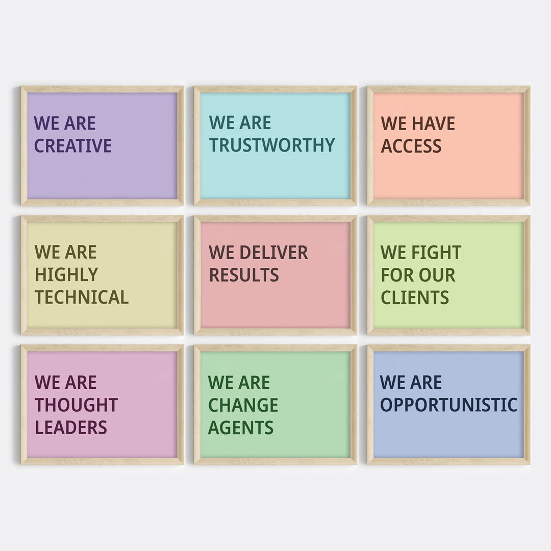 Our Brand Values Custom Wall Art (Framed)