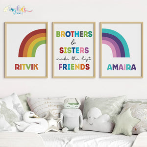 'Brothers & Sisters Make the Best Friends' Wall Art (Framed Set of 3)