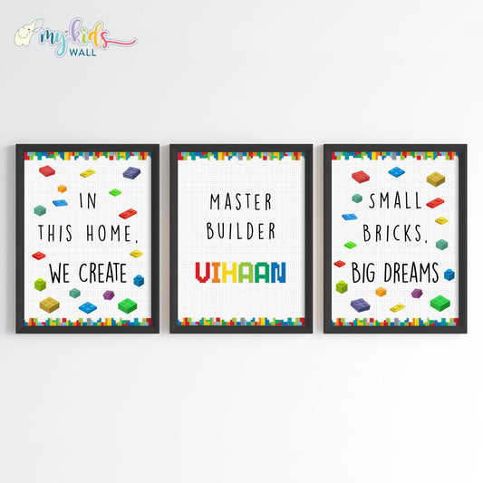 Building Bricks Motivational Wall Art