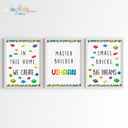 Building Bricks Motivational Wall Art