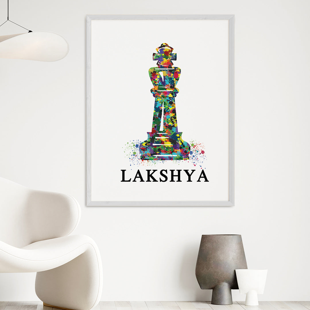 Chess King Personalised Wall Art (Big Frame)