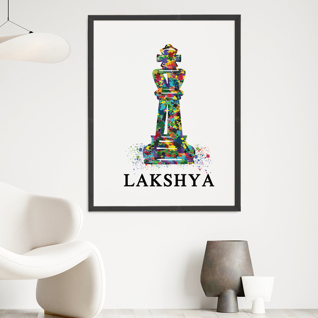 Chess King Personalised Wall Art (Big Frame)