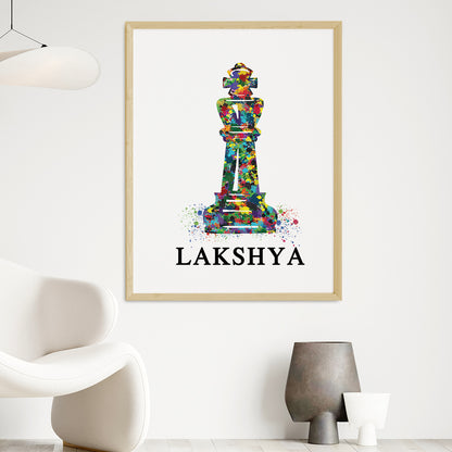 Chess King Personalised Wall Art (Big Frame)