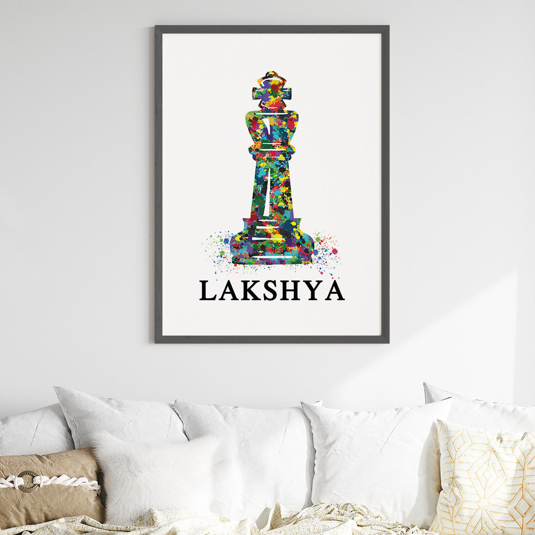 Chess King Personalised Wall Art (Big Frame)