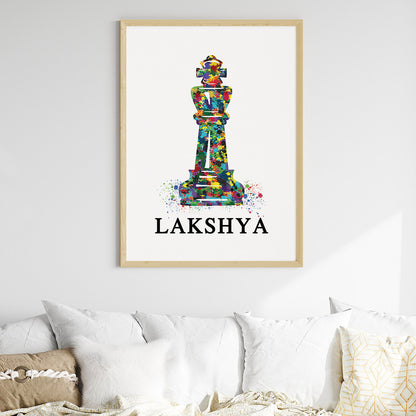 Chess King Personalised Wall Art (Big Frame)