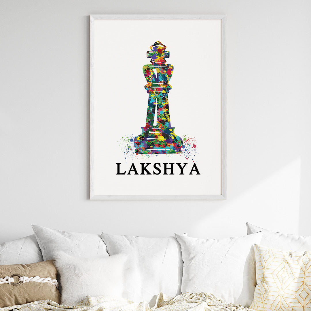 Chess King Personalised Wall Art (Big Frame)