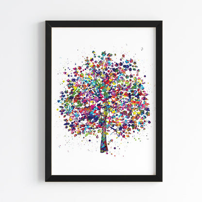 Color Splash Tree Wall Art (Framed)