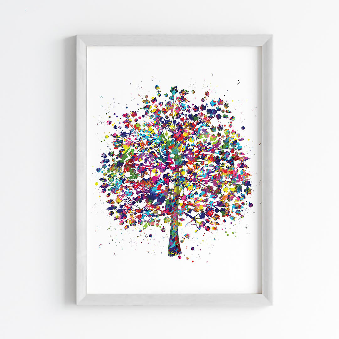 Color Splash Tree Wall Art (Framed)